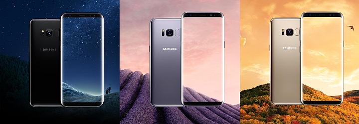 Samsung Galaxy S8 in Schwarz, Grau und Gold © twitter.com/evleaks